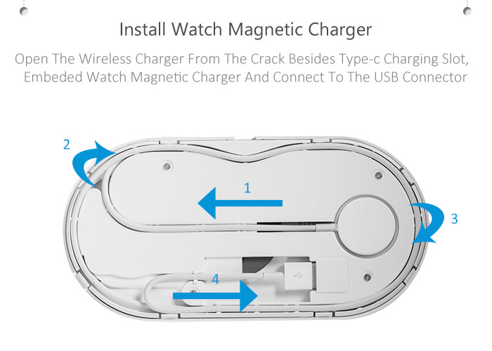 Ultra Slim ABS 10W Qi 3 In 1 Fast Wireless Charger