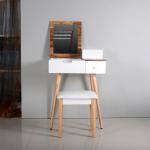 European style packaging large capacity wood grain makeup dressing table