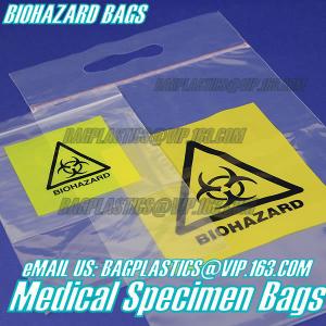 Quality Biodegradable Material LDPE Biohazard Specimen Bag with Zipper, opaque Specimen biohazard zipper bags, lab specimen zipp wholesale