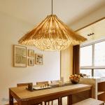 Hand Woven Rattan Pendant Lamp Restaurant Bedroom Corridor Chandelier Indoor Led