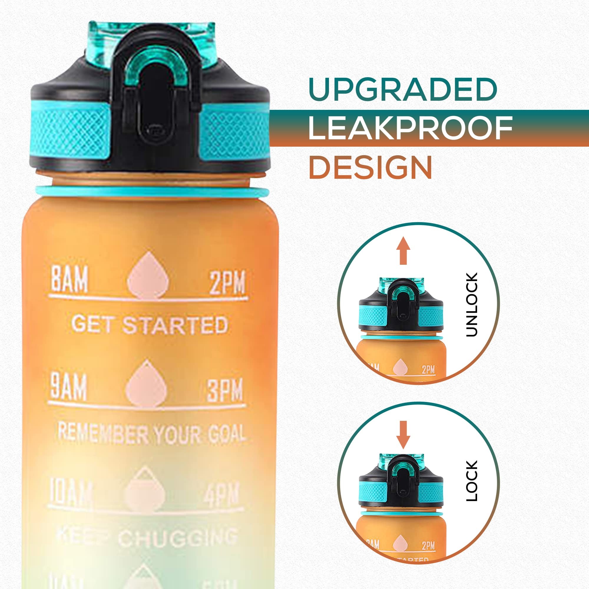 Leakproof BPA Free Custom 32 Oz Water Bottles Big Motivational Water Bottle With Time Marker And Straw For For Fitness And Outdoor Enthusiasts