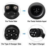 80A Rated Current IEC 62196 Type2 To Tesla Adapter for Tesla Cars Electric