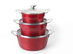 Quality Tempered Glass Lid BSCI 2.0mm Induction Cookware Set wholesale