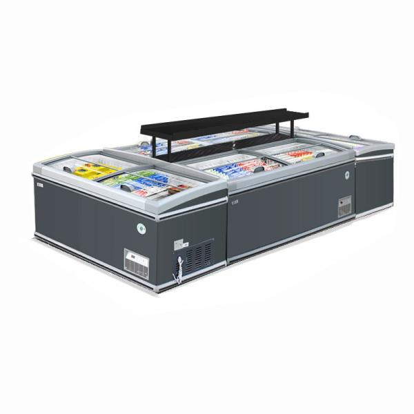Plug In Supermarket Island Freezer Commercial Display Chest Freezer Supermarket