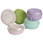 Lightweight Round Travel Jewelry Case , Green / Purple Mini Travel Jewellery Box