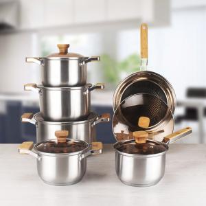 Quality Amazon TOP Seller 12 PCS Cooking Pot Set Non Stick Sauce Pan Milk Pot Frying Pan Deep Cookware Set For Kitchen wholesale