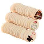 Chips Hanging 60mm Unfinished Wood Crafts Blank Wooden Blocks