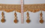 Wholesale high quality beautiful fabric drapery trimmings beaded pom pom fringes