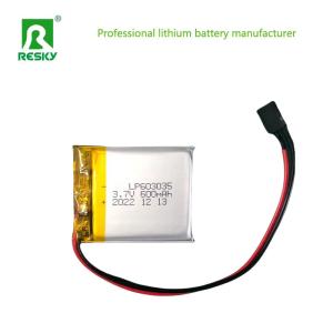 Quality 603035 Lithium Polymer Battery Cell 3.7V 600mAh Rechargeable Li-Polymer Batteries wholesale