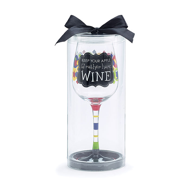 Custom Pattern Unique Shape 404ml Glitter Polka Dot Stemware Glass Gift