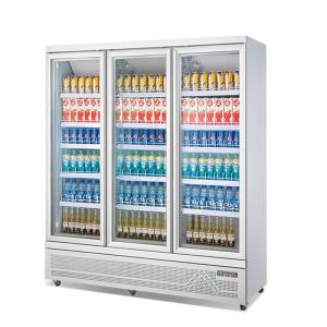 Quality Supermarket Refrigeration Equipment Commercial Glass 3 Doors Upright Display Refrigerator wholesale