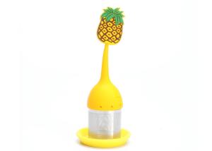 Quality Lovely Pineapple Shape Silicone Tea Bag Strainer Filter Ss Tea Strainer wholesale