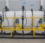 Yellow Industrial PE Dosing Bucket Corrosion Resistant Of Sludge Dewatering