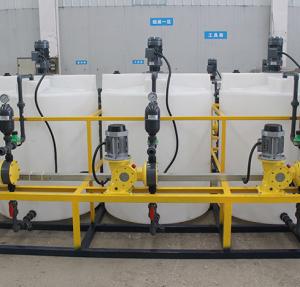 Quality Yellow Industrial PE Dosing Bucket Corrosion Resistant Of Sludge Dewatering Equipment wholesale