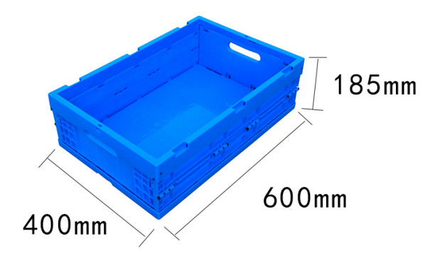 600*400*185 Mm L Foldable Plastic Box / Collapsible Storage Crate