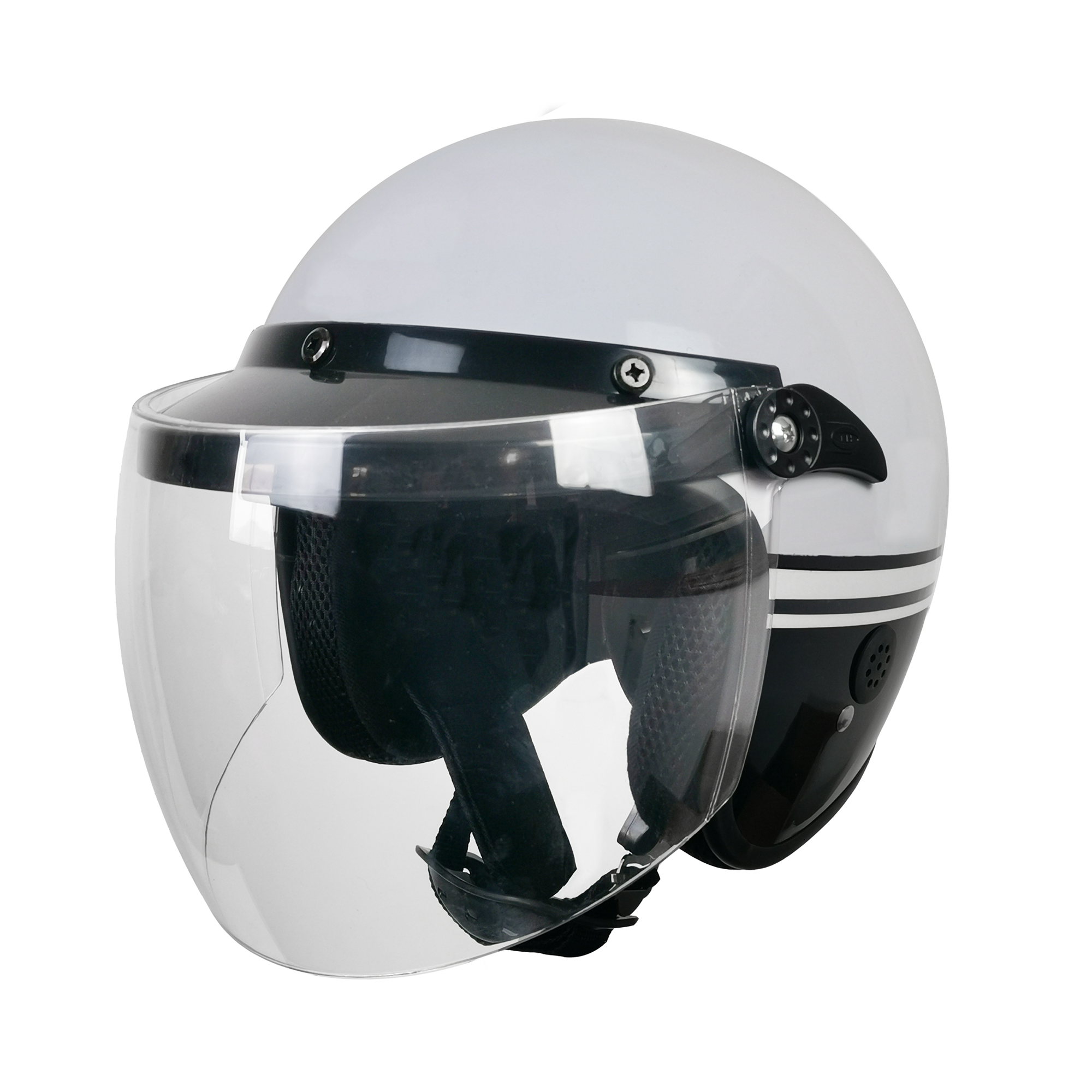 Half Open Face Retro Motorcycle Helmet for Head Protection White and Customizable XL