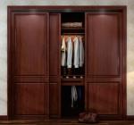 MDF Lacquer Brown Walnut Sliding Door Wardrobe Bedroom Closet Cabinets Furniture