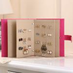 Earrings Holder Book Fancy Jewelry Box Foldable For Earrings Storage