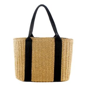 Quality New Natural Rattan Style Fashion Plaited Article Paper Tote Handbag Shoulder Beach Straw Bag For Women wholesale