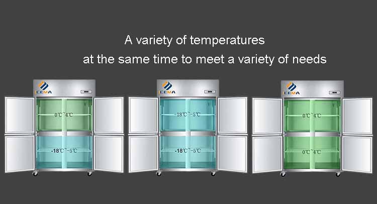 780L Kitchen Worktable Refrigerator Freezer With Four Doors