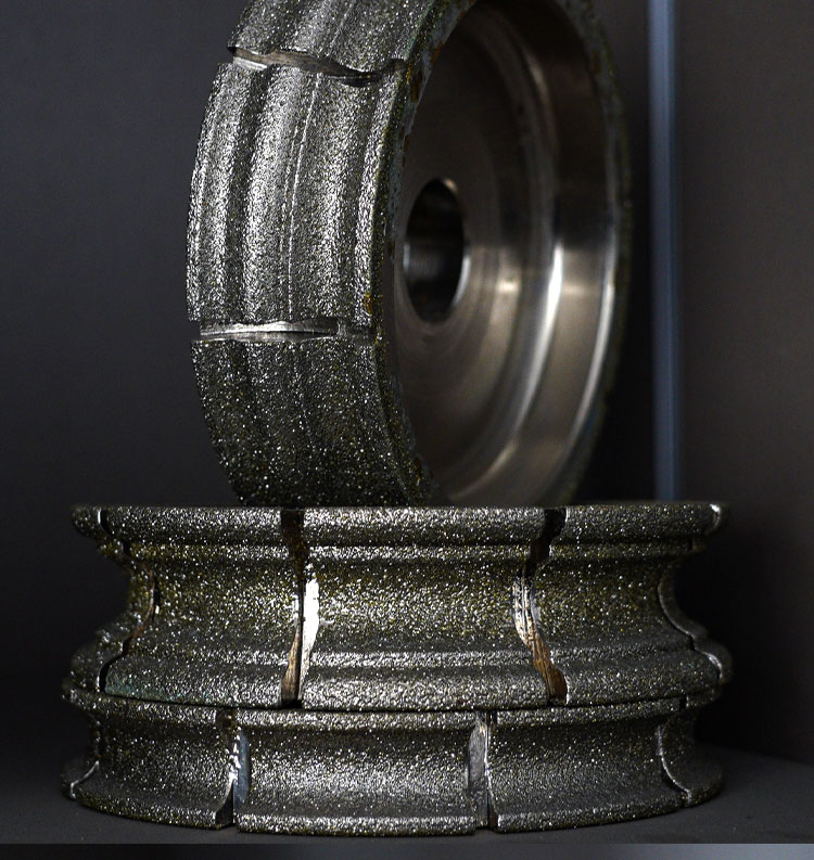 Vacuum Brazed Stone Edge Diamond Bore Profile Grinding Wheel 64-134mm Metal Powder