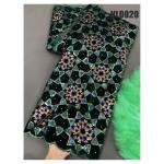 Nice african lace embroidery velvet lace fabrics with sequins for dress