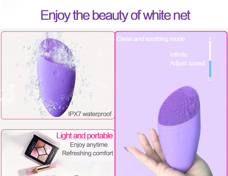 75 G Rechargeable Facial Cleansing Brush , DC 3.7V Face Exfoliator Brush