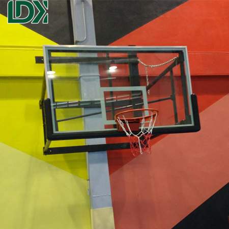 Wall Mounted Adjustable Height Tempered Glass Basketball Hoop For Schools