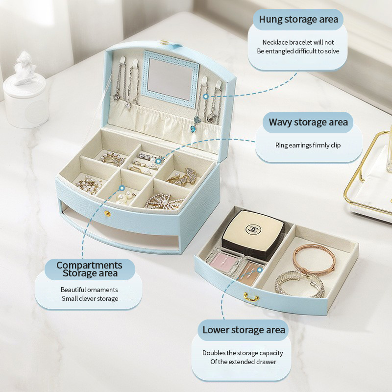 Multi Layer Clamshell Ornaments Storage Box Large Capacity For Hairpin Earrings Necklace