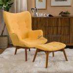 Decorative Armchairs Leisure Lounge Bear Chair Leather Contour Chair and Ottoman