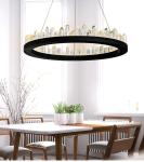 Round Chandelier Crystal Pendant Light for Living Room