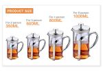 Brewing Coffee Travel Glass French Press Coffee Maker 12/17/27/34oz