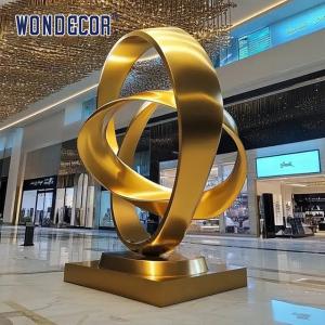 Quality Large indoor hotel lobby Pop Art golden stainless steel statue wholesale