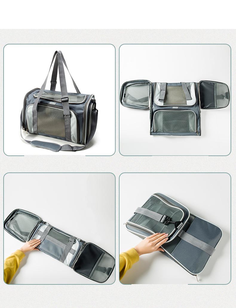 Heavy Duty Waterproof Pet Carrying Pouch In Black / Gray Strong Dog Friendly