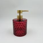Glass Bathroom Accessories Empty Liquid Bottle Luxury Set Rose Red Diamond