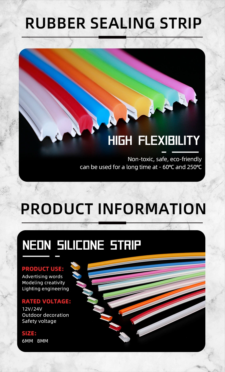 Silicone Extrusion Neon Lights 110V 127V 220V IP65 Waterproof 120leds/m SMD 2835 Led