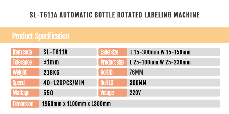 Automatic Round Irregular Hexagonal Glass Bottle Labeling Machine with 220 KG Capacity