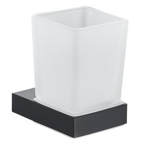 Quality Sus 304 Single Glass Cup Toothbrush Holder Bathroom Square Tumbler Holder wholesale