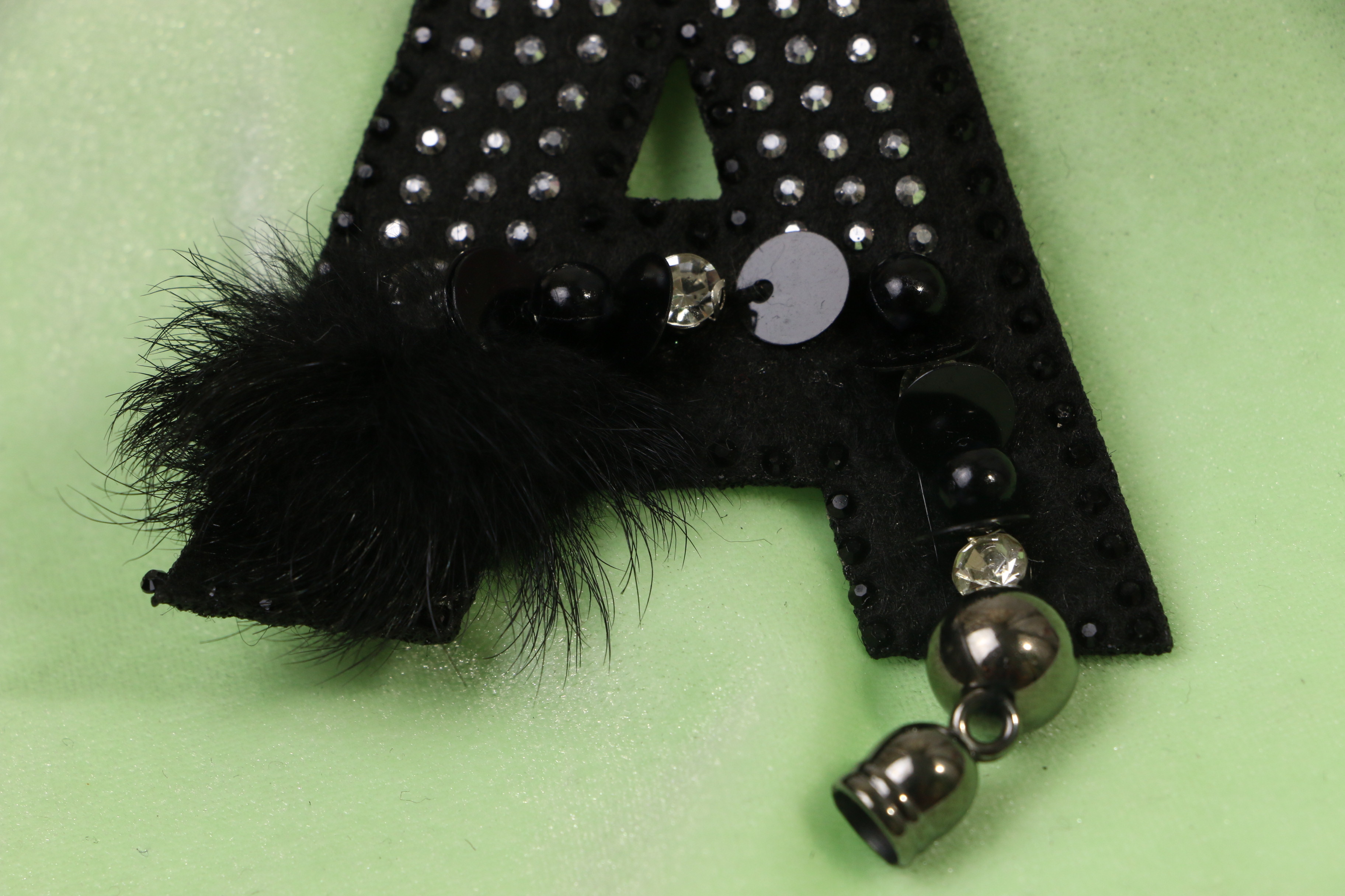A Shaped 3D Embroidery Patches PVC Material Multistrand Black Color