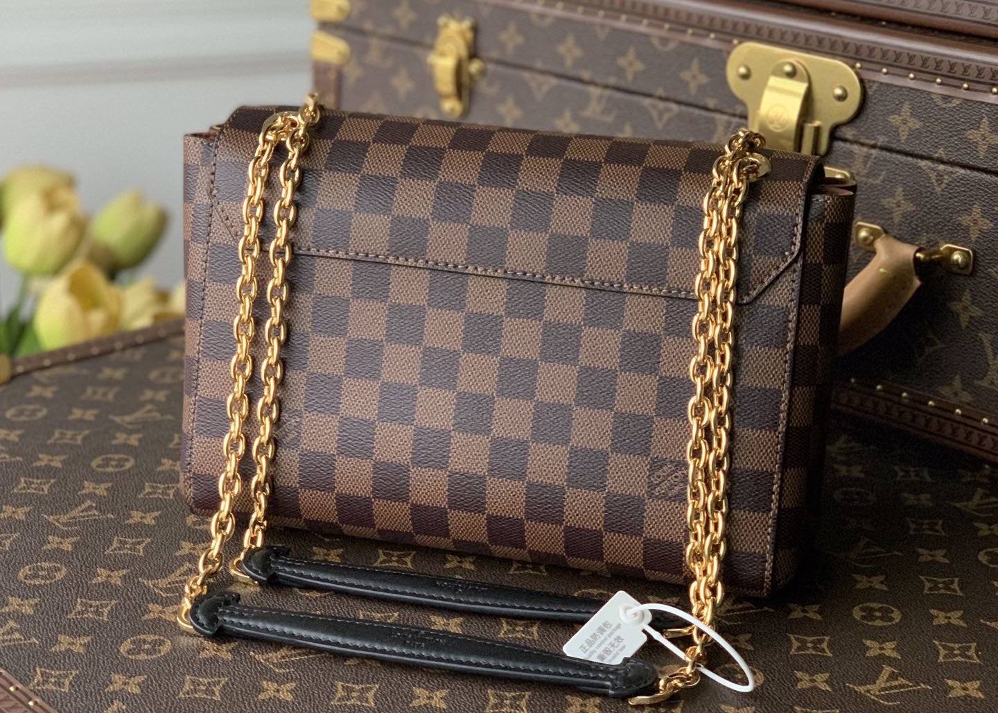 M40108 M40109 M401130 M40312 Damier Ebene Carvas And Soft Cowhide With Unique Design Chain Cross-Body Bag