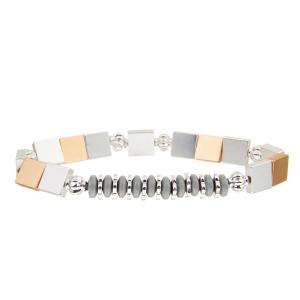 Quality Square Natural Gemstone Bangles Healing Stone Bead Bracelets Women Jewelry wholesale
