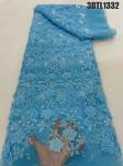 Supoo plain color 3D Applique flowers lace embroidery with beads Ghana lace