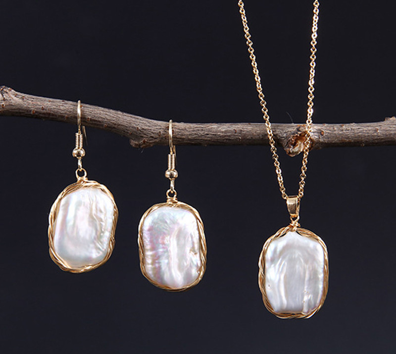 Natural Baroque Pearl necklace Irregular Pearl Choker Necklace For Women Punk Jewelry Baroque Pearl Necklace Jewelry Set