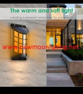 Quality Solar Lights Waterproof Flickering Flames Wall Lights Outdoor Dark Sensor Auto On/Off Solar Powered Wall Mounted Night L wholesale