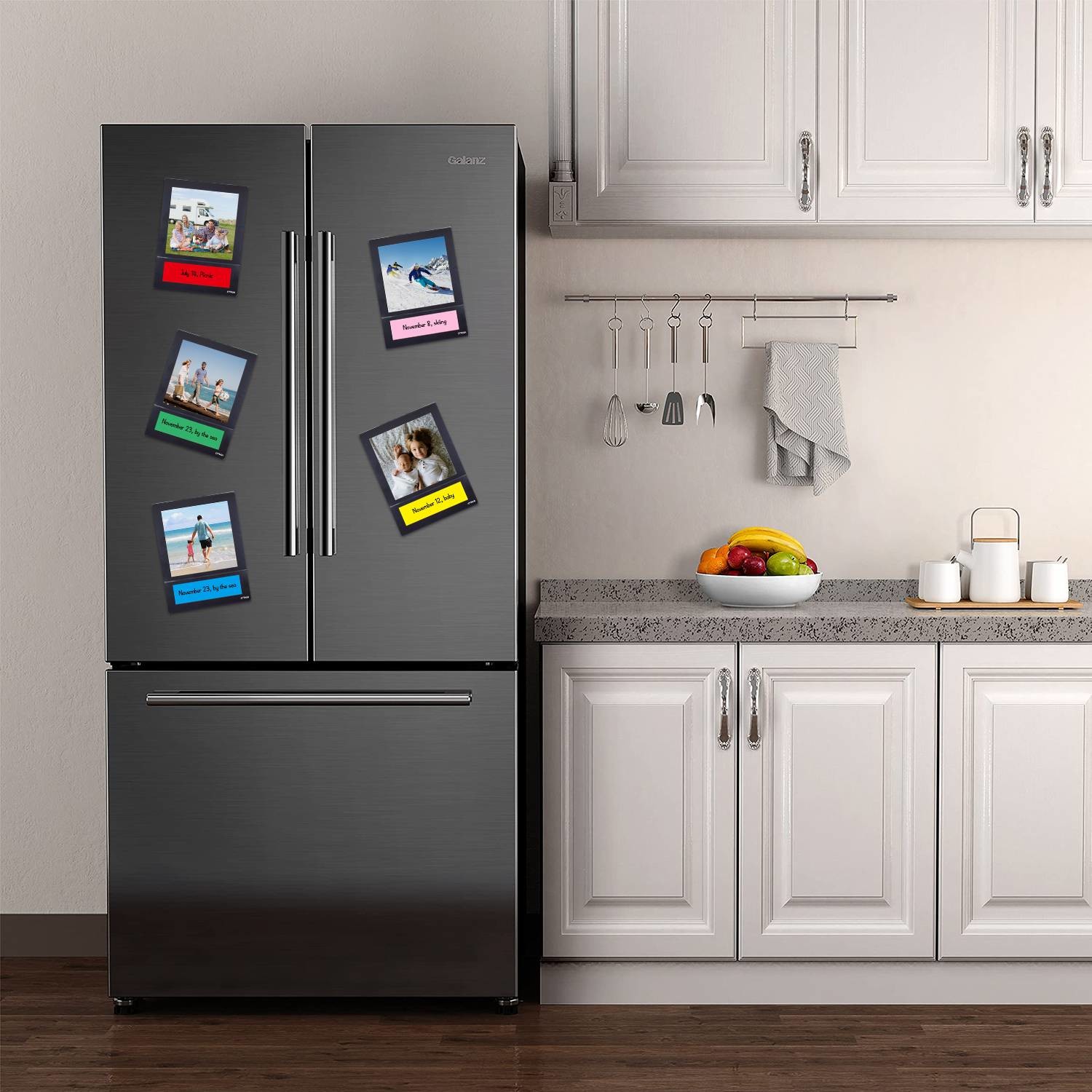 Custom Size Magnetic Photo Pocket Black With Dry Erase Label