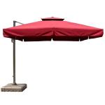 Waterproof Garden Beach Patioparasol Aluminum Umbrella for Outdoor Dining in Red