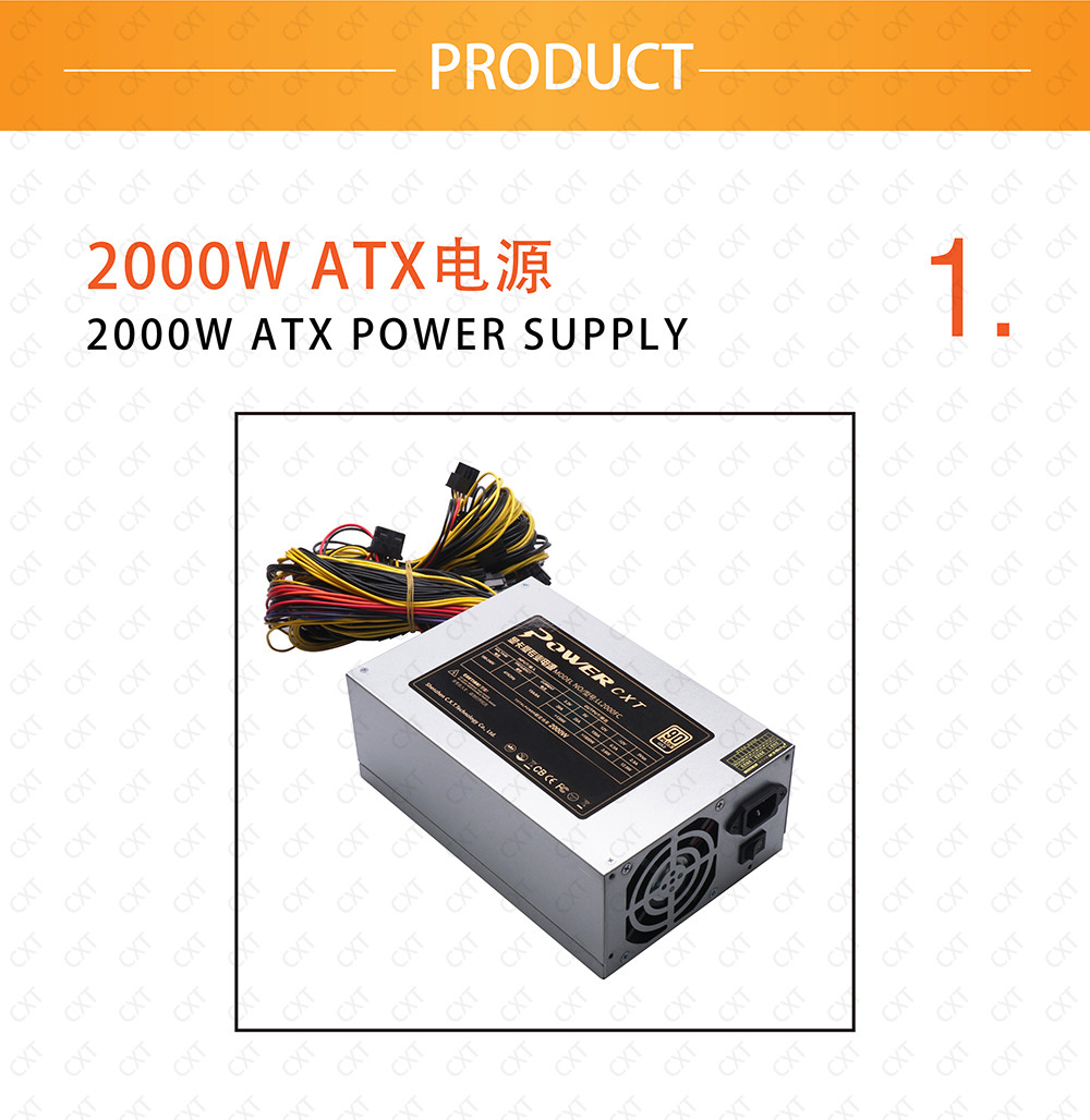 OEM 12v 2000w 24Pin Atx Dc Power Supply PSU For Graphics Cards