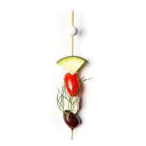 Quality ODM FSC Beaded Decorative Bamboo Picks Skewer For Cocktail 12cm wholesale