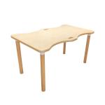 Square Wooden Table Set Wavy Dining Table Easy Maintenance