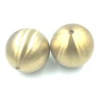 Brushed Hairline Hollow Metal Spheres Golden Polished Stainless Steel Hollow